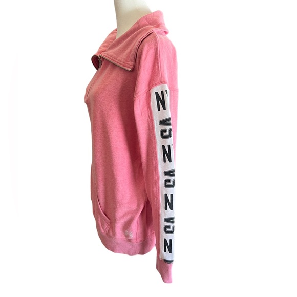 VICTORIA’S SECRET Wings Collection 1/4 Zip Pink Sweatshirt Size Small NY VS - Picture 3 of 13